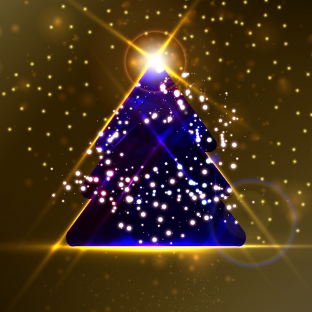 Abstract Christmas tree on the colorful backgroundの写真素材