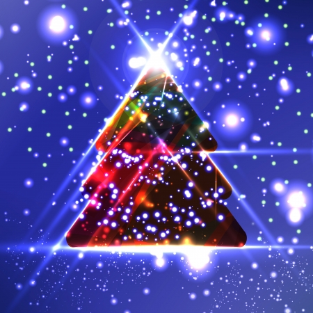 Abstract Christmas tree on the colorful backgroundの写真素材