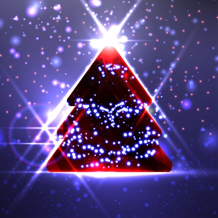 Abstract Christmas tree on the colorful backgroundの写真素材