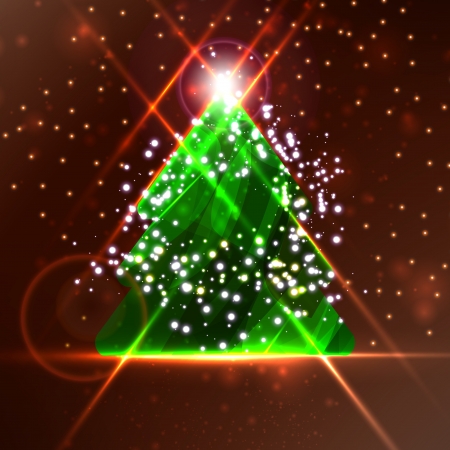 Abstract Christmas tree on the colorful backgroundの写真素材