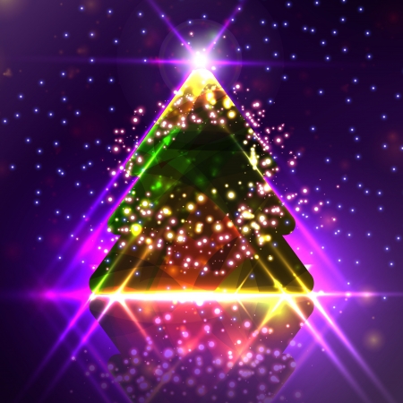 Abstract Christmas tree on the colorful backgroundの写真素材