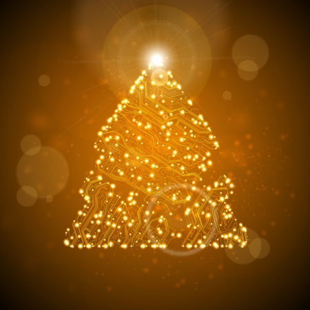 circuit board background, technology illustration, christmas treeの写真素材