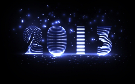 New Year celebration vector illustration, colorful lights elements - editable eps10 
