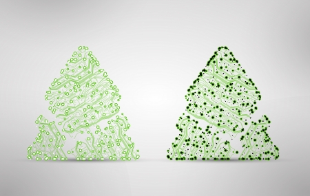 circuit board background, technology illustration, christmas treeの写真素材