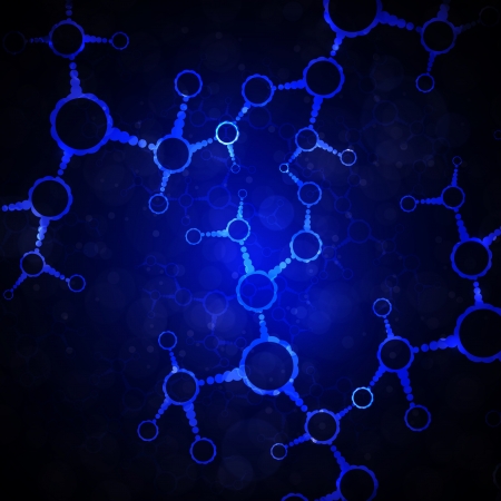 Futuristic dna, abstract molecule, cell illustrationの写真素材