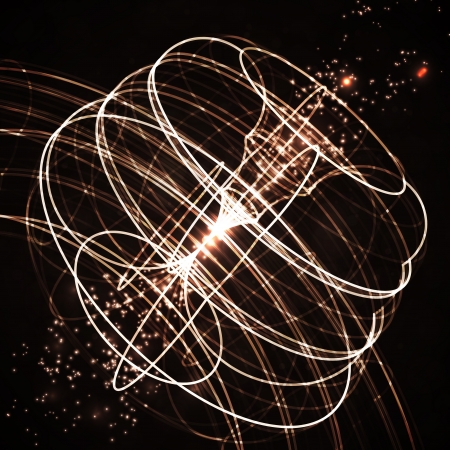 Abstract technology, technical drawing, shiny space backgroundの写真素材