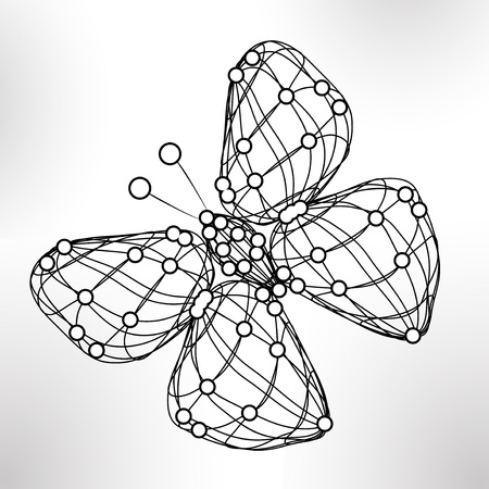 Shiny abstract butterfly, technology energy illustrationの写真素材
