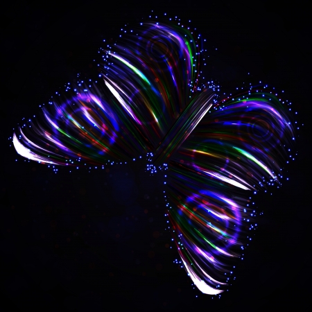 Shiny Butterfly abstract, futuristic colorful strip, stylish illustrationの写真素材