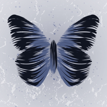 retro butterfly on old background, colorful abstract illustrationの写真素材