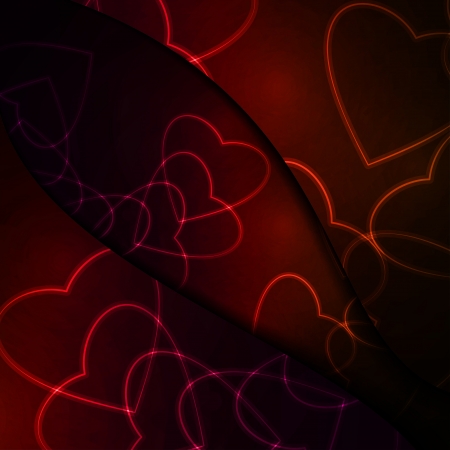 Neon hearts, futuristic illustration の写真素材