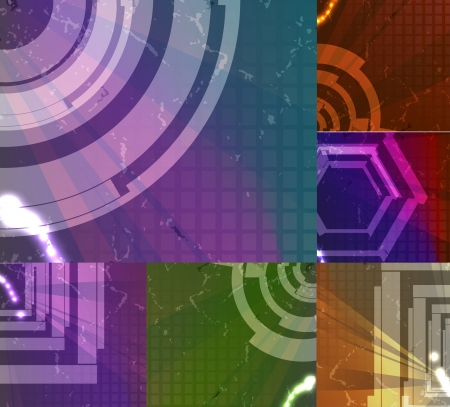 set for abstract  background, technology futuristic illustrationの写真素材