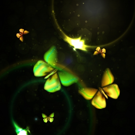 Shiny abstract butterfly, futuristic colorful  illustrationの写真素材