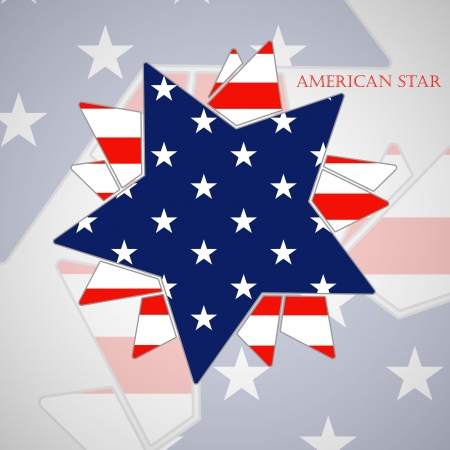 The abstract star with american flag, vector illustration eps10のイラスト素材