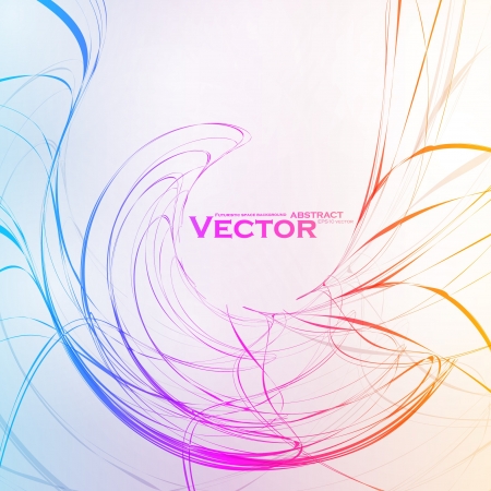 Colorful abstract vector background, futuristic wavy illustrationのイラスト素材