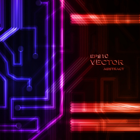 Neon circuit board, abstract vector backgroundのイラスト素材