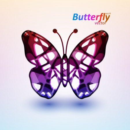 Abstract butterfly, futuristic colorful vector illustration のイラスト素材