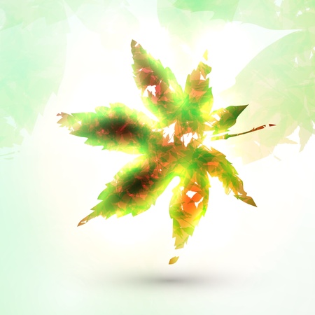 Abstract autumn leaf on colorful background,  illustrationの写真素材