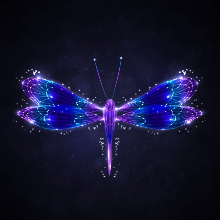 Shiny abstract dragonfly, technology energy  illustrationの写真素材