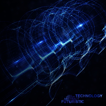 Abstract technology, vector technical drawing, shiny space backgroundのイラスト素材