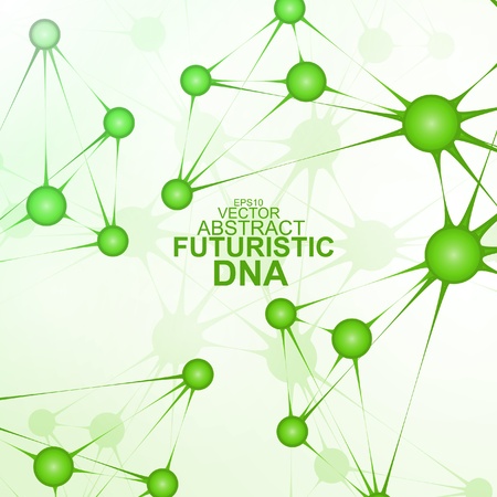 Futuristic dna, abstract molecule, cell illustration のイラスト素材