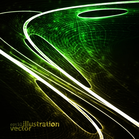 Abstract vector background, shiny space, futuristic wave illustration のイラスト素材