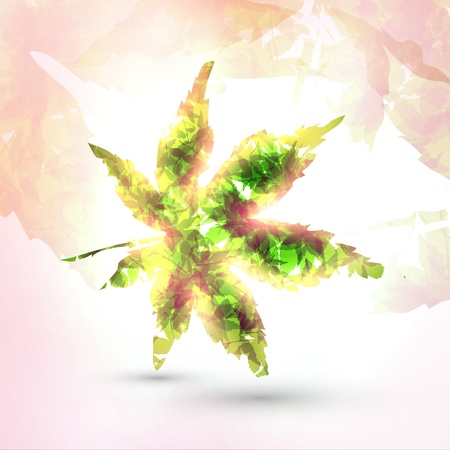 Abstract autumn leaf on colorful background,  illustrationの写真素材