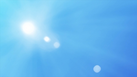 Beautiful sun over blue sky の写真素材
