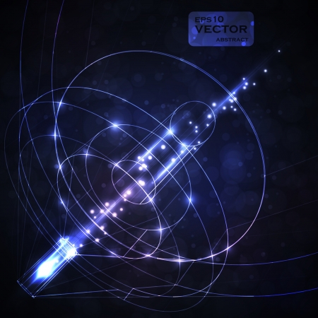 Futuristic abstract vector illustration, neon technology background のイラスト素材