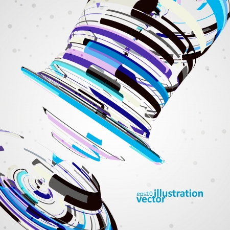 Futuristic abstract shape illustration, technology vector backgroundのイラスト素材