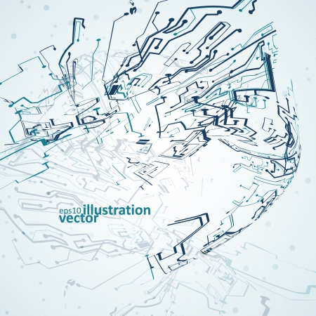 Futuristic technology illustration, circuit board vector background のイラスト素材