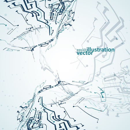 Futuristic technology illustration, circuit board vector background のイラスト素材