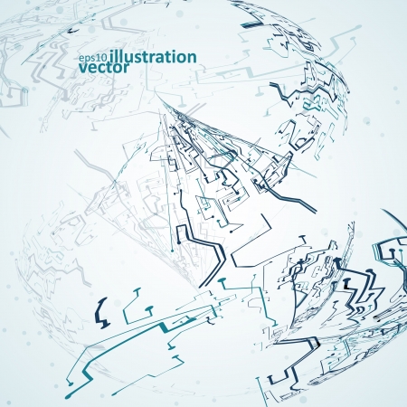 Futuristic technology illustration, circuit board vector background のイラスト素材