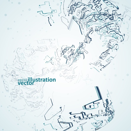 Futuristic technology illustration, circuit board vector backgroundのイラスト素材