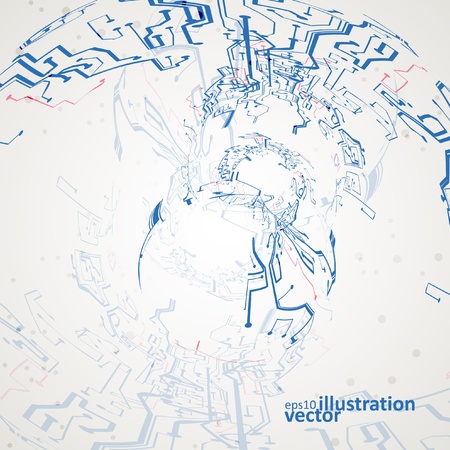 Futuristic technology illustration, circuit board vector background eps10のイラスト素材