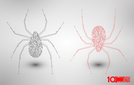 Circuit board background, technology illustration, spider illustrationのイラスト素材