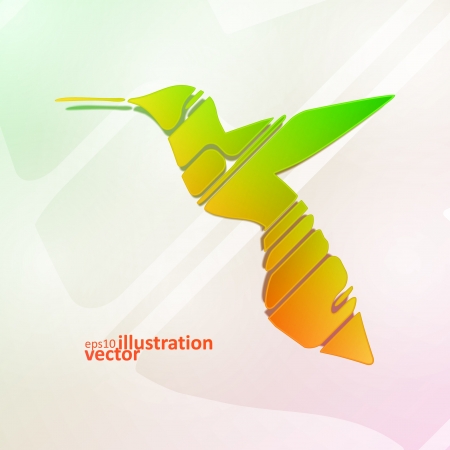 Colorful hummingbird, abstract symbol vector illustration eps10のイラスト素材