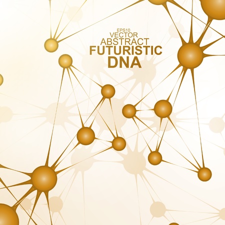 Futuristic dna, abstract molecule, cell illustration eps10のイラスト素材