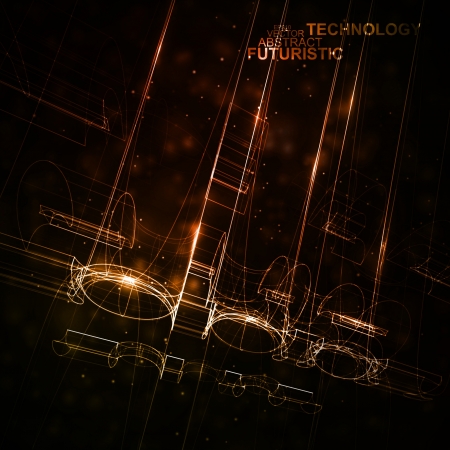 Abstract technology, vector technical drawing, shiny space background eps10のイラスト素材
