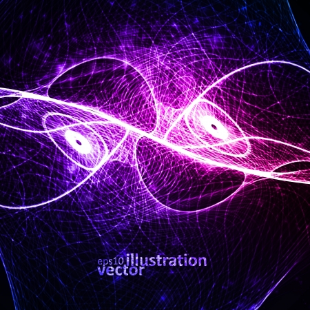 Abstract vector background, shiny space, futuristic wave illustration eps10のイラスト素材