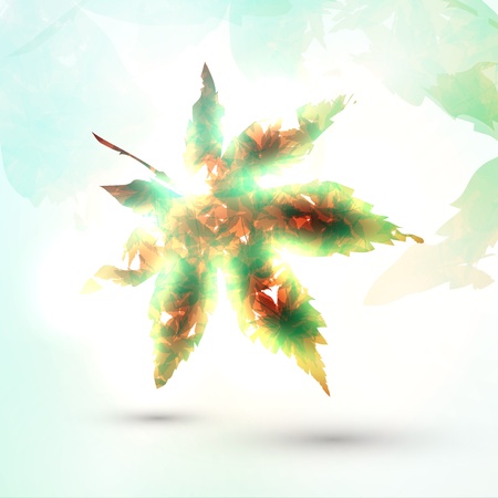 Abstract autumn leaf on colorful background,  illustrationの写真素材