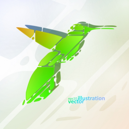 Colorful hummingbird, abstract symbol vector illustration のイラスト素材