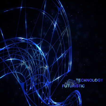 Abstract technology, vector technical drawing, shiny space background のイラスト素材