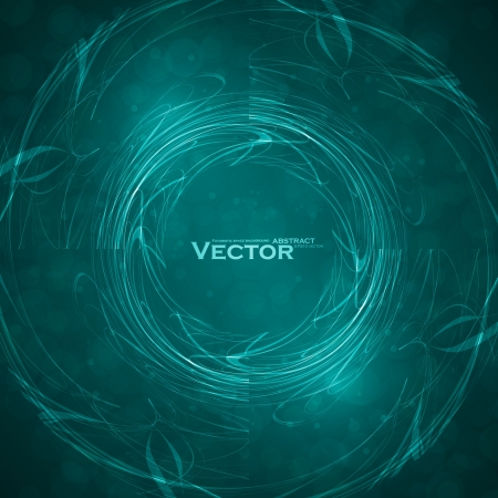 Blue abstract vector background, futuristic wavy illustrationのイラスト素材