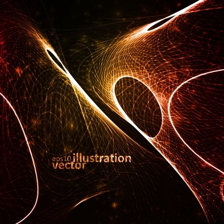 Abstract vector background, shiny space, futuristic wave illustration のイラスト素材