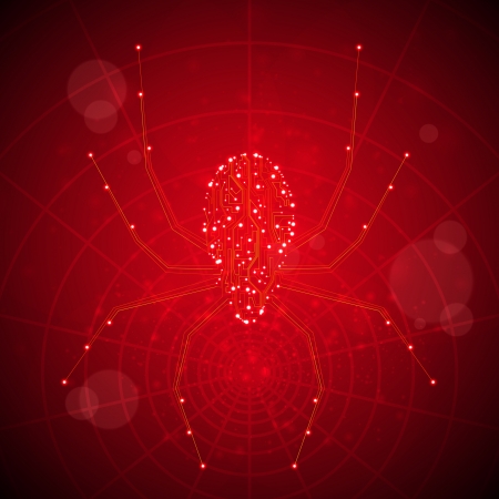 Circuit board  background, technology illustration, spider illustrationの写真素材