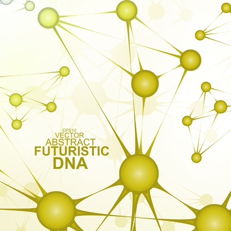 Futuristic dna, abstract molecule, cell illustration のイラスト素材