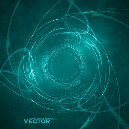 Blue abstract vector background, futuristic wavy illustration のイラスト素材