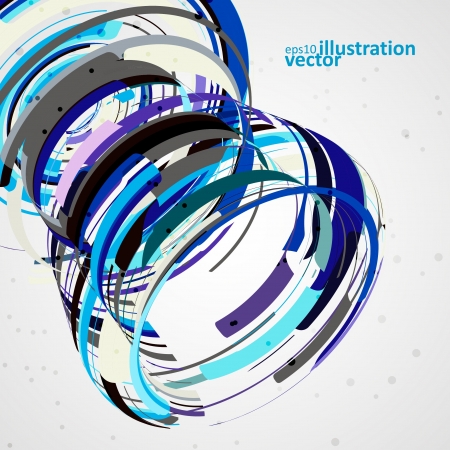 Futuristic abstract shape illustration, technology vector background のイラスト素材
