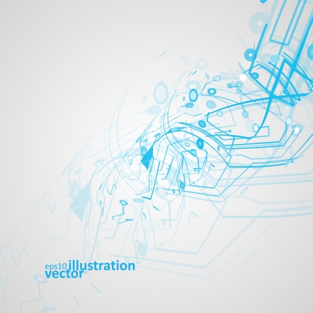 Futuristic technology illustration, circuit board vector backgroundのイラスト素材