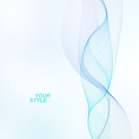 Abstract vector background, futuristic blue wavy illustration のイラスト素材
